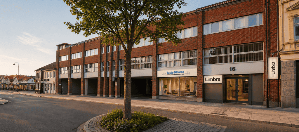 Eksteriør av Limbras klinikk i Fredrikstad sentrum.