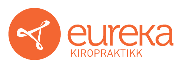 Eureka Kiropraktikk logo med oransje sirkel og hvit symbol.